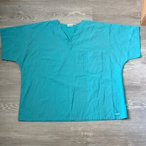 Landau Teal V-Neck Medical Scrub Top, XXL